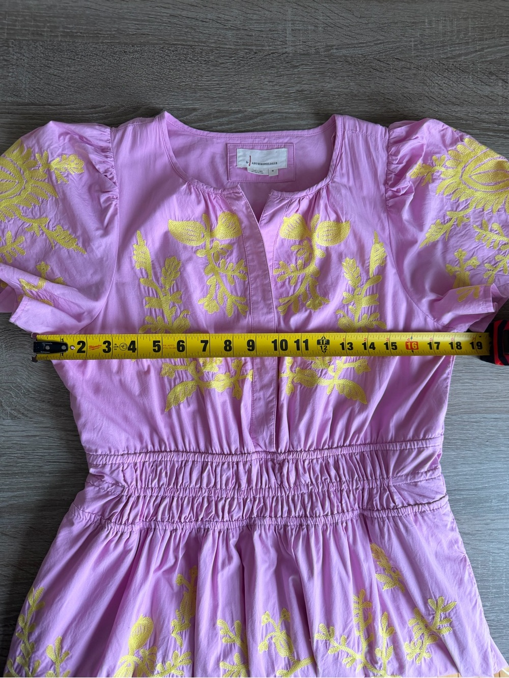 Anthropologie Somerset Maxi Dress in Pink & Yellow Embroidered Edition Sz Medium - Picture 8 of 15